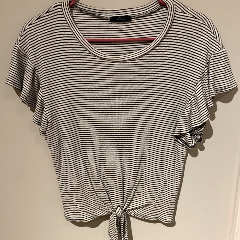 Black and White Striped Top